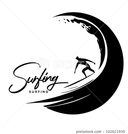 Surfing Logo Design. Surfer And Wave. Vector Illustration. 102021930