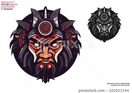 Indian chief mascot. Esport emblem logo design. Fully editable colored vector illustration. Good for print or logo design. 102023144