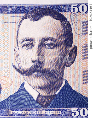Roald Amundsen a portrait from Norwegian money 102023461
