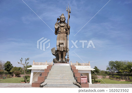 132 feet tall idol of Lord Shiva, situated in Neelkanth Mahadev Mandir, located in Bissau, Rajasthan, India 102023502