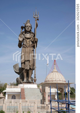132 feet tall idol of Lord Shiva, situated in Neelkanth Mahadev Mandir, located in Bissau, Rajasthan, India 132 feet tall idol of Lord Shiva, situated in Neelkanth Mahadev Mandir, located in Bissau, Rajasthan, India 102023505