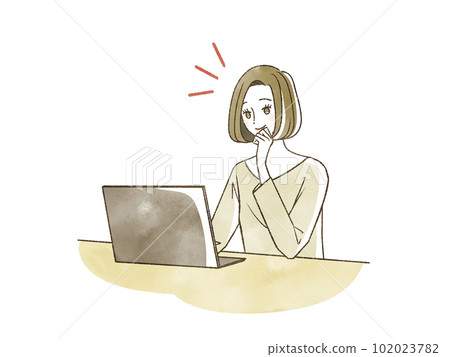 女人用筆記本電腦 102023782