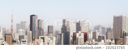 東京城市景觀和東京鐵塔,東京城市景觀和商業區框架,橫幅材料 東京城市景觀和東京鐵塔,東京城市景觀和商業區框架,橫幅材料 102023785