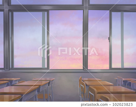 夕陽西下的教室 夕陽西下的教室 102023823