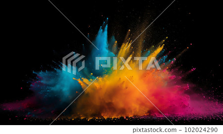 Explosion of Colored Powder. created with Generative AI Explosion of Colored Powder. created with Generative AI 102024290