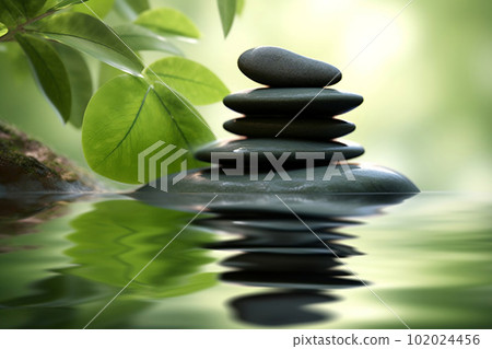 Tranquil Zen Stones Pyramid. created with Generative AI Tranquil Zen Stones Pyramid. created with Generative AI 102024456