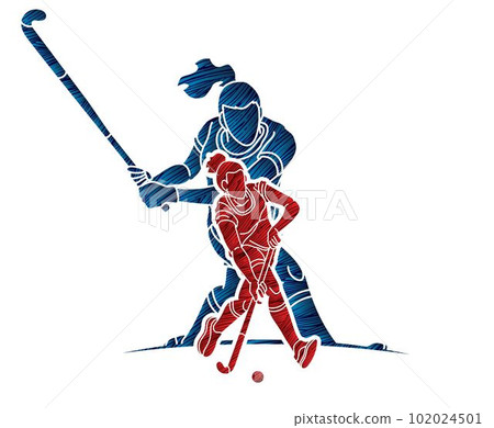 Group of Field Hockey Sport Team Mix Action Female Players Cartoon Graphic Vector Group of Field Hockey Sport Team Mix Action Female Players Cartoon Graphic Vector 102024501
