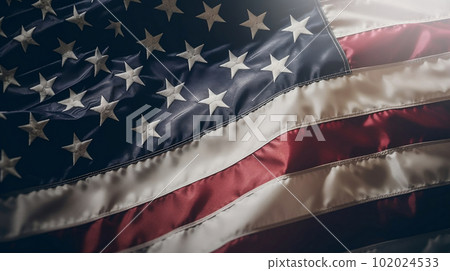 Proudly waving American flag. created with Generative AI 102024533