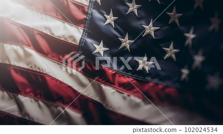 Proudly waving American flag. created with Generative AI 102024534