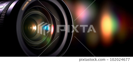 Bokeh Background with Camera Lens. created with Generative AI Bokeh Background with Camera Lens. created with Generative AI 102024677