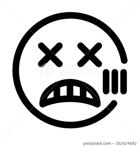 代表面部表情、沮喪、咕嚕聲、震驚的線條樣式圖標 代表面部表情、沮喪、咕嚕聲、震驚的線條樣式圖標 102024892