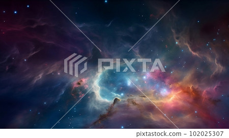 Nebula and galaxies in space. created with Generative AI Nebula and galaxies in space. created with Generative AI 102025307