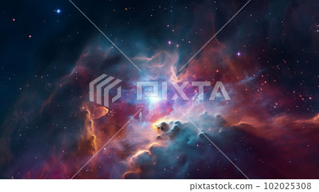 Nebula and galaxies in space. created with Generative AI Nebula and galaxies in space. created with Generative AI 102025308