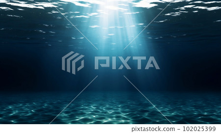 Underwater View of Dark Blue Ocean Surface. created with Generative AI 102025399