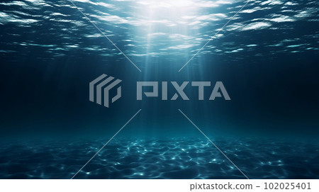 Underwater View of Dark Blue Ocean Surface. created with Generative AI Underwater View of Dark Blue Ocean Surface. created with Generative AI 102025401