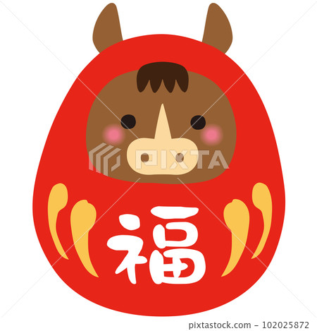 Dharma of the horse, year of the horse, daruma of the zodiac, material for New Year's cards, daruma, good luck Dharma of the horse, year of the horse, daruma of the zodiac, material for New Year's cards, daruma, good luck 102025872