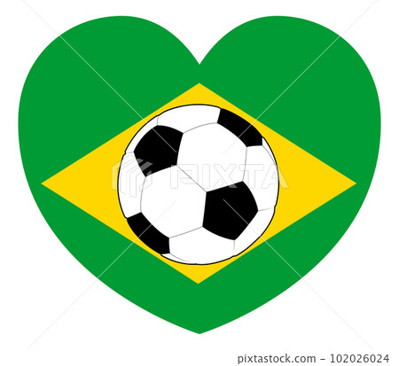 Brazil Brazillian Flag Soccer Football Heart 102026024