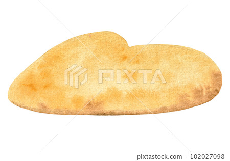 Watercolour illustrations of sand surfaces for creating compositions. A set of pieces of earth for the design. 102027098