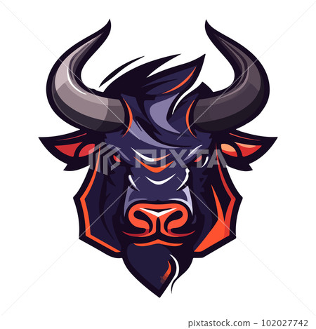 Bull mascot logo design vector with modern illustration concept style for badge, emblem and t-shirt printing. Angry bull illustration for sport team Bull mascot logo design vector with modern illustration concept style for badge, emblem and t-shirt printing. Angry bull illustration for sport team 102027742