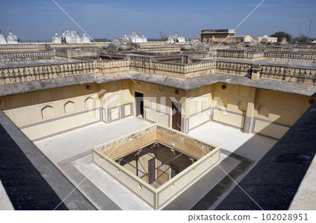 Interiors and roof terrace of Shri Madhavendra Bhavan, Jaipur, Rajasthan, India 102028951