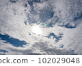 Clouds sky with sun, Nature background 102029048