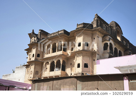 Exteriors of Khetri Mahal, also known as the Wind Palace. It was constructed by Bhopal Singh around 1770,Jhunjhunu, Shekhawati, Rajasthan, India Exteriors of Khetri Mahal, also known as the Wind Palace. It was constructed by Bhopal Singh around 1770,Jhunjhunu, Shekhawati, Rajasthan, India 102029059