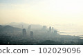 Siracha cityscape with sea and bright sky, View from mountain 102029096