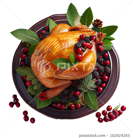 delicious Grilled chicken white background. 102029263