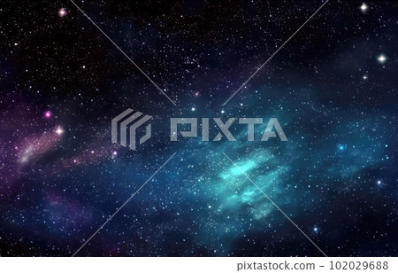 Night sky with bright and colorful stars 102029688