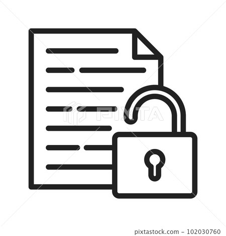Unlock Documents icon vector image. Suitable for mobile apps, web apps and print media. 102030760