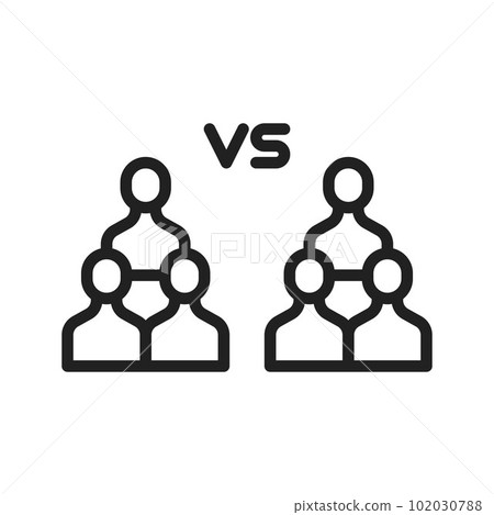 Team Vs Team icon vector image. Suitable for mobile apps, web apps and print media. Team Vs Team icon vector image. Suitable for mobile apps, web apps and print media. 102030788