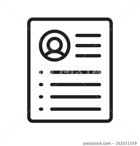 Resume icon vector image. Suitable for mobile apps, web apps and print media. Resume icon vector image. Suitable for mobile apps, web apps and print media. 102031359