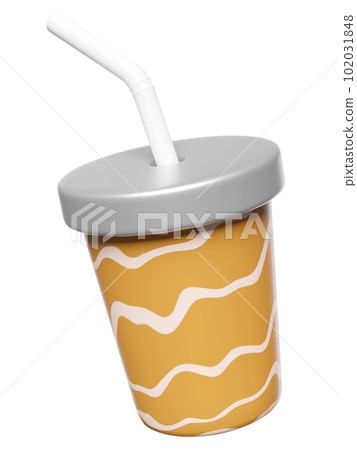 paper or plastic coffee cup isolated. 3d render illustration 102031848