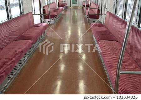 Long seat of Sanyo Electric Railway 102034020
