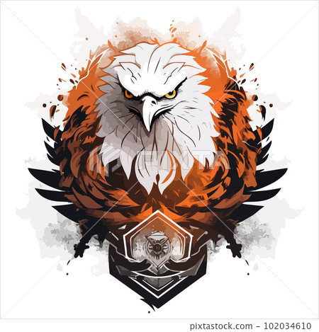 Furious eagle sport vector logo concept isolated on white background. Web infographic. Premium quality wild bird t-shirt tee print illustration. Furious eagle sport vector logo concept isolated on white background. Web infographic. Premium quality wild bird t-shirt tee print illustration. 102034610