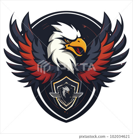 Furious eagle sport vector logo concept isolated on white background. Web infographic. Premium quality wild bird t-shirt tee print illustration. Furious eagle sport vector logo concept isolated on white background. Web infographic. Premium quality wild bird t-shirt tee print illustration. 102034621