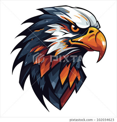 Furious eagle sport vector logo concept isolated on white background. Web infographic. Premium quality wild bird t-shirt tee print illustration. Furious eagle sport vector logo concept isolated on white background. Web infographic. Premium quality wild bird t-shirt tee print illustration. 102034623
