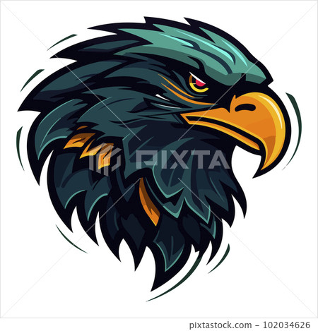 Furious eagle sport vector logo concept isolated on white background. Web infographic. Premium quality wild bird t-shirt tee print illustration. 102034626