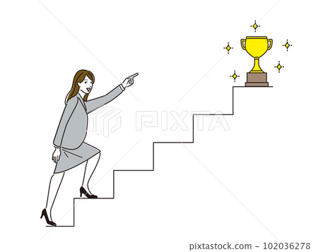 爬樓梯走向成功的女商人 102036278