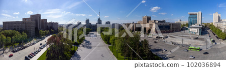 City aerial on Freedom square in Kharkiv, Ukraine City aerial on Freedom square in Kharkiv, Ukraine 102036894