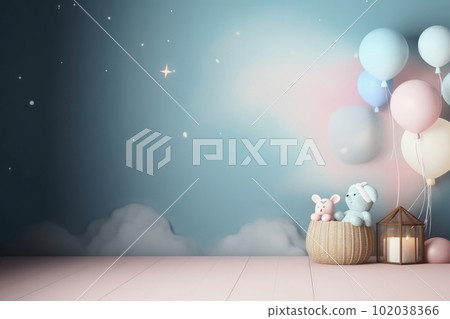 Children's room design. Illustration AI Generative 102038366