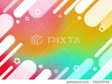 Tropical gradient background of red, orange and light blue with geometric pattern lines and stars Tropical gradient background of red, orange and light blue with geometric pattern lines and stars 102039748