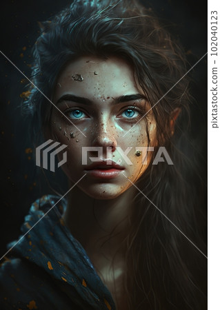 Artificial intelligence beautiful female face in kimono Artificial intelligence beautiful female face in kimono 102040123