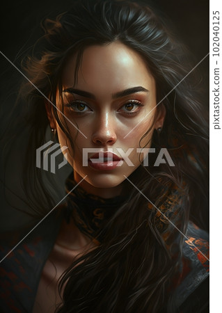 Artificial intelligence beautiful female face in kimono Artificial intelligence beautiful female face in kimono 102040125
