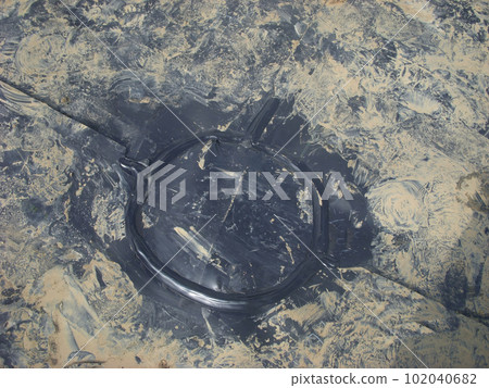 HDPE landfill liner patch installed on a bad weld seam. 102040682