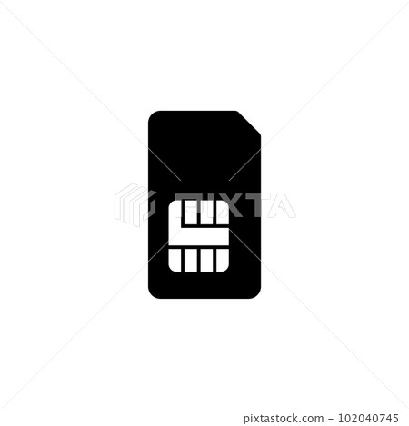 Sim Card or Dual Sim Card for Phone. Flat Vector Icon illustration. Simple black symbol on white background. Sim Card or Dual Sim Card for Phone sign design template for web and mobile UI element. Sim Card or Dual Sim Card for Phone. Flat Vector Icon illustration. Simple black symbol on white background. Sim Card or Dual Sim Card for Phone sign design template for web and mobile UI element. 102040745
