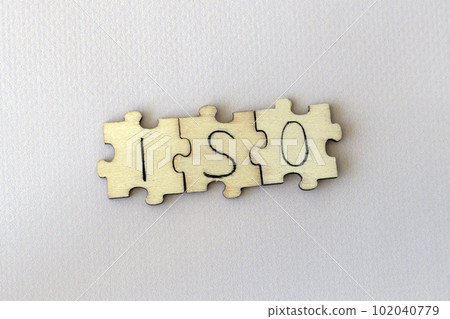 The acronym ISO, which stands for In Search Of. The letters written on the puzzles. The acronym ISO, which stands for In Search Of. The letters written on the puzzles. 102040779