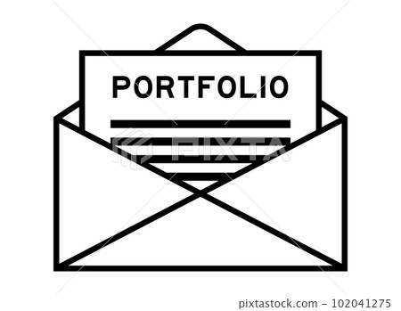 Envelope and letter sign with word portfolio as the headline 102041275