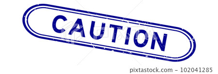 Grunge blue caution word rubber seal stamp on white background Grunge blue caution word rubber seal stamp on white background 102041285