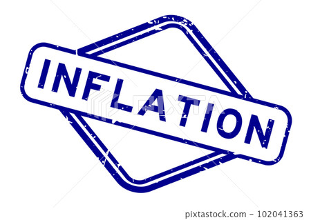 Grunge blue inflation word rubber seal stamp on white background Grunge blue inflation word rubber seal stamp on white background 102041363